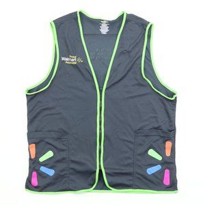 Proud Walmart Associate Adult Large Employee Uniform Vest Zip Rainbow Green